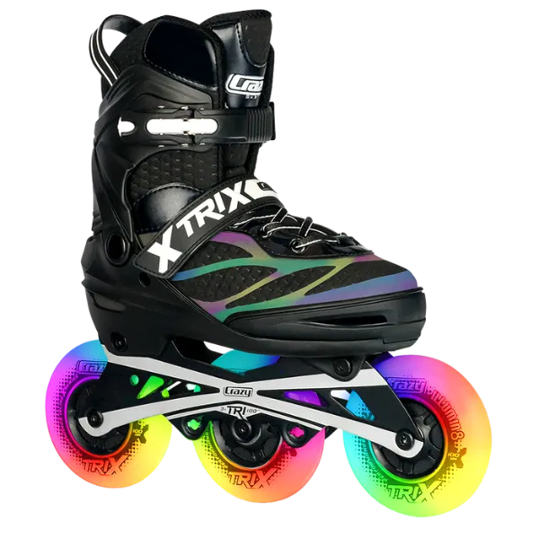 TRIX Black 3 Wheel LED - Size Adjustable Inline Skates