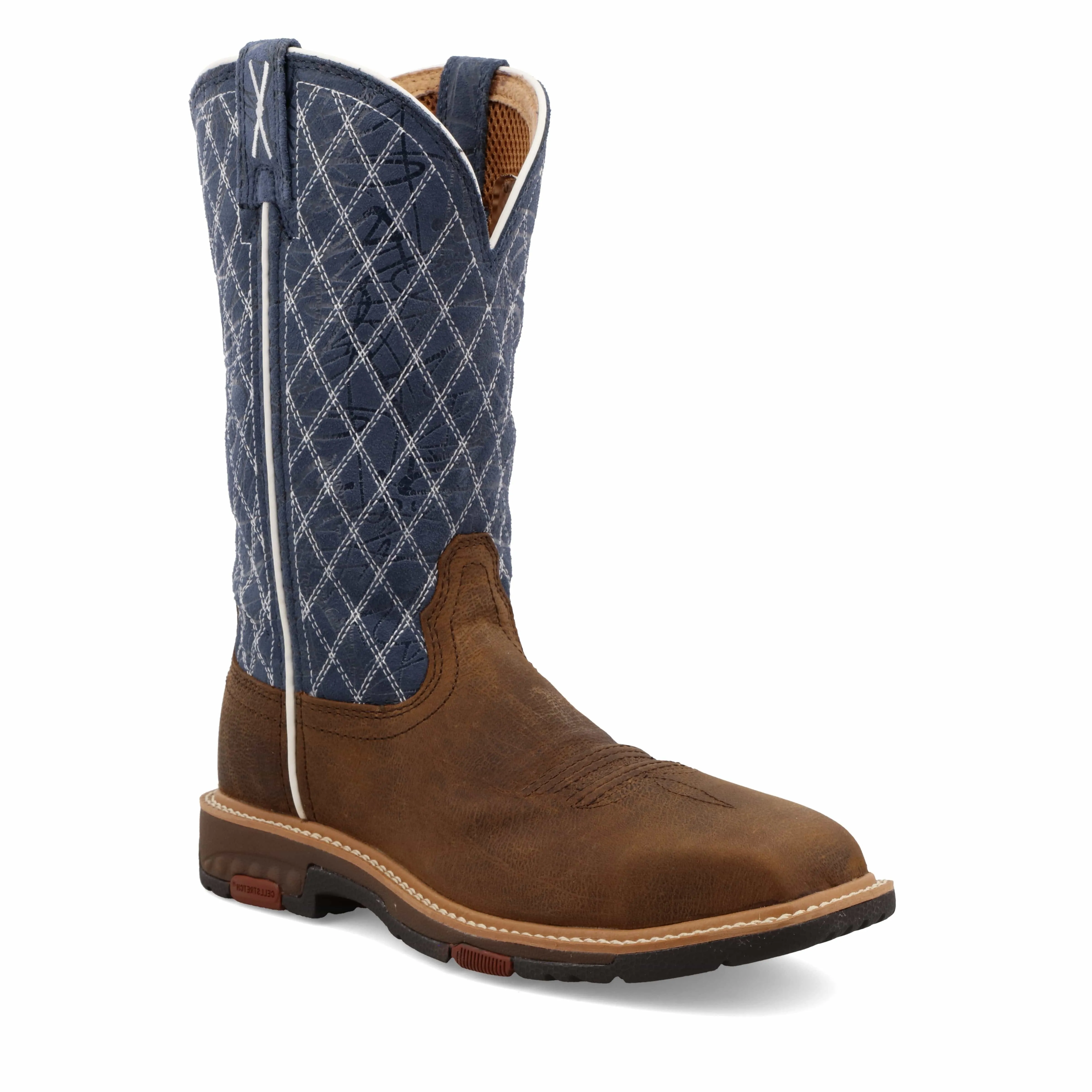 Twisted X Women's Brown & Blue Western Work Boot WXBN001