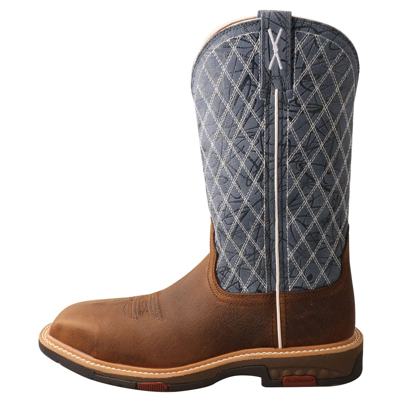 Twisted X Women's Brown & Blue Western Work Boot WXBN001