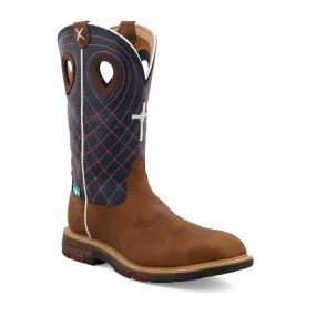 Twisted X Women's Brown & Navy Western Work Boot WXBAW01