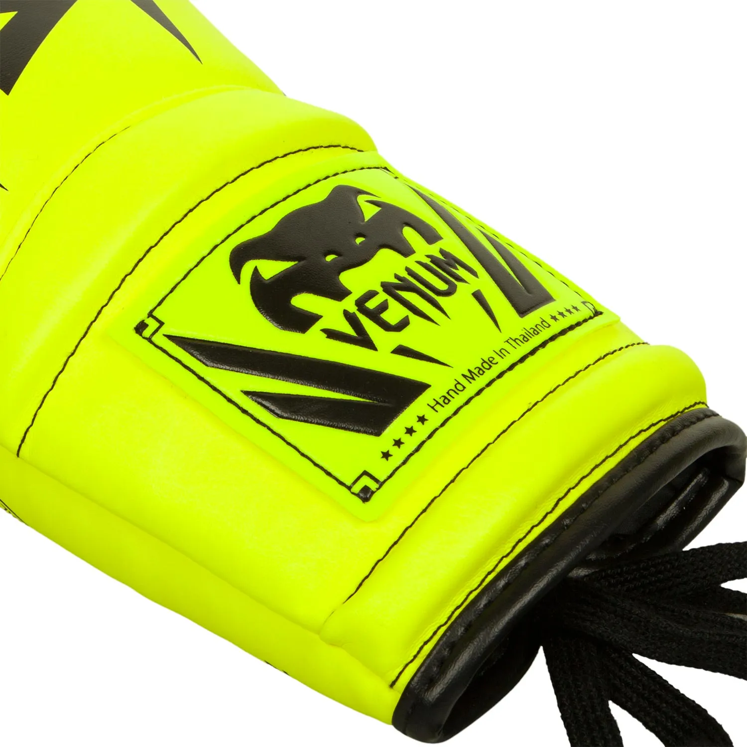 Venum Elite Boxing Gloves - with Laces - Neo Yellow