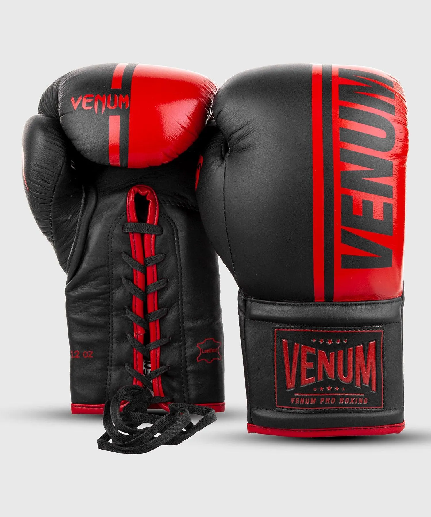 Venum Shield Pro Boxing Gloves - With Laces - Black/Red