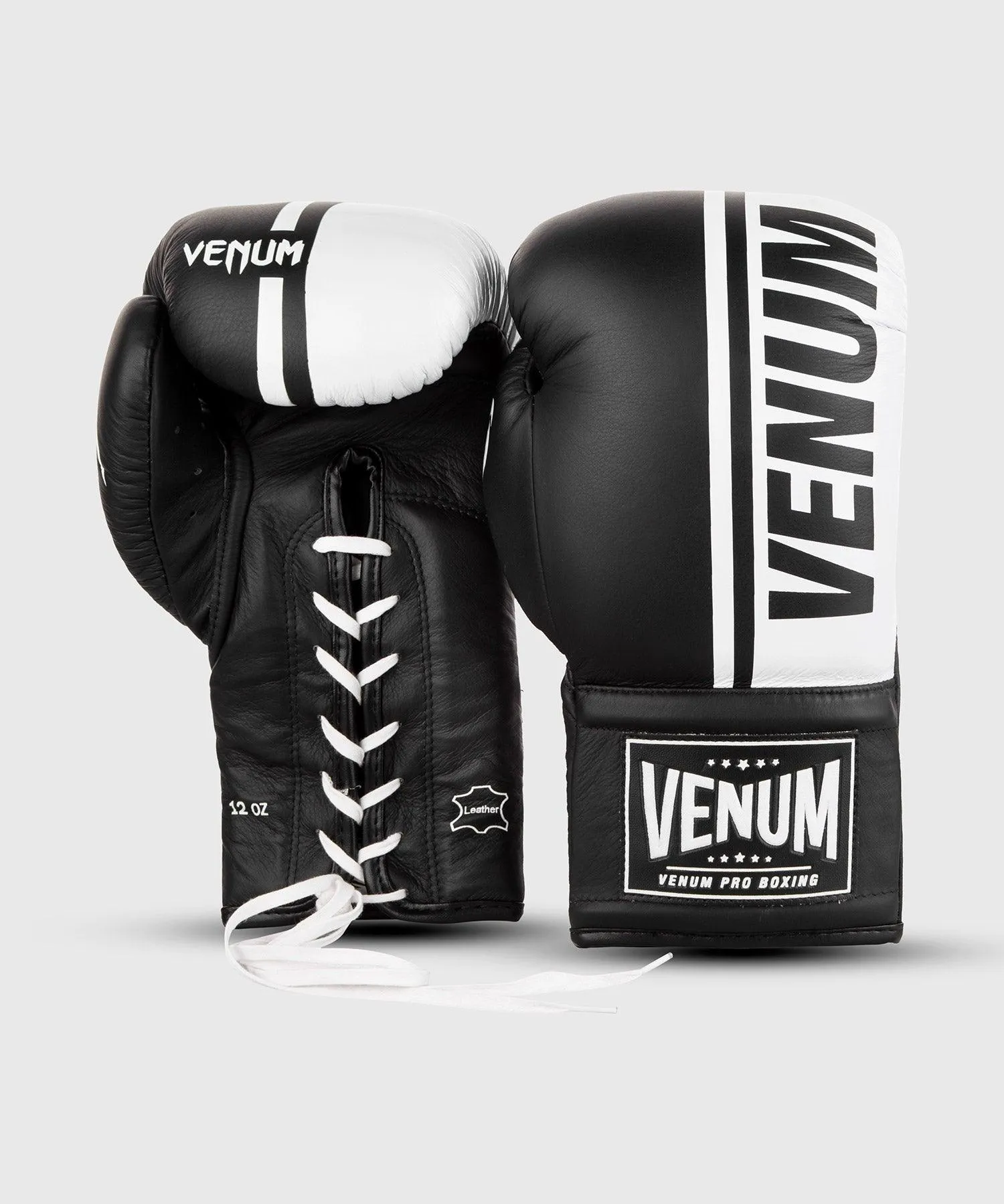 Venum Shield Pro Boxing Gloves - With Laces - Black/White