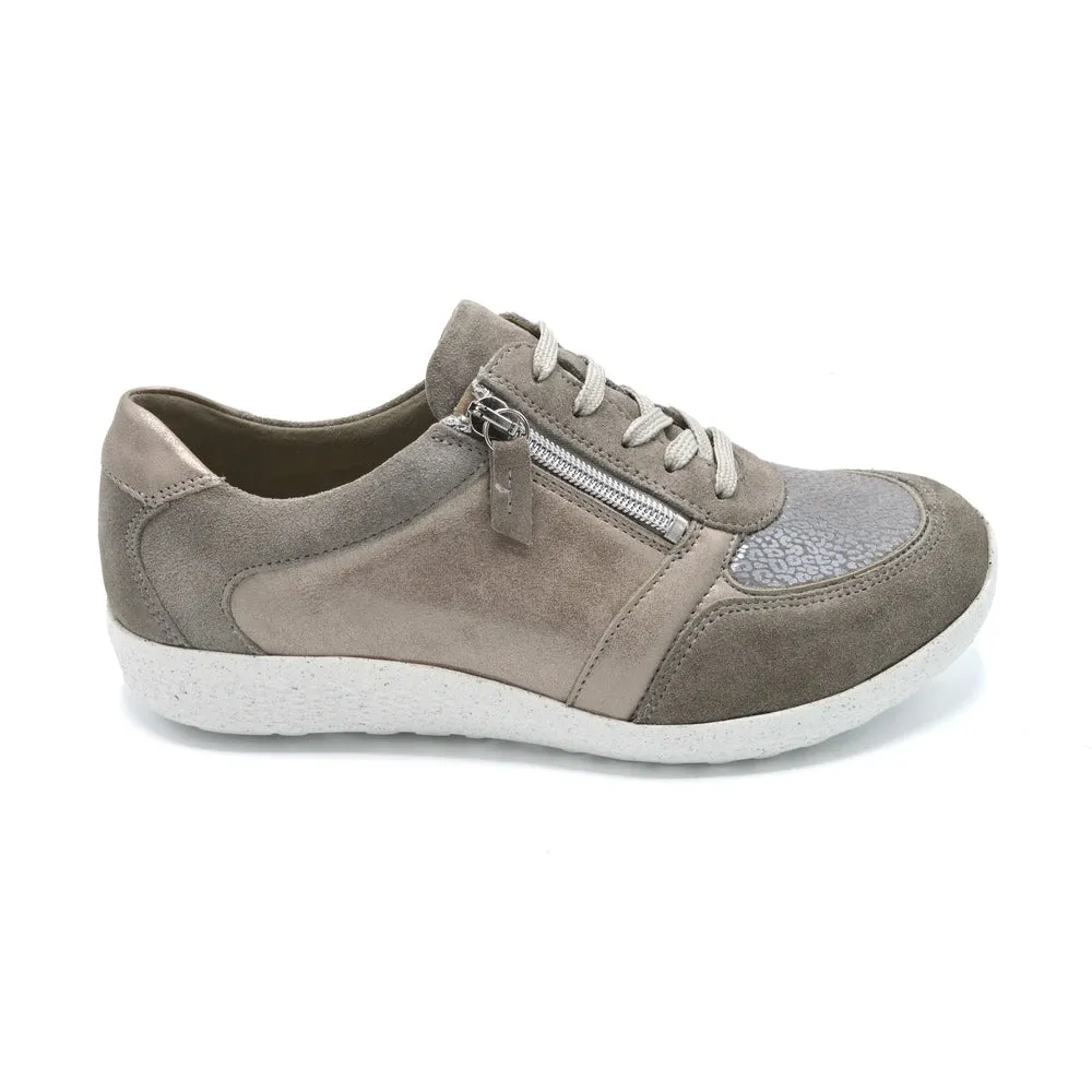 Waldlaufer Ira - Ladies Wide Fit Trainer - 4E Fitting - Grey