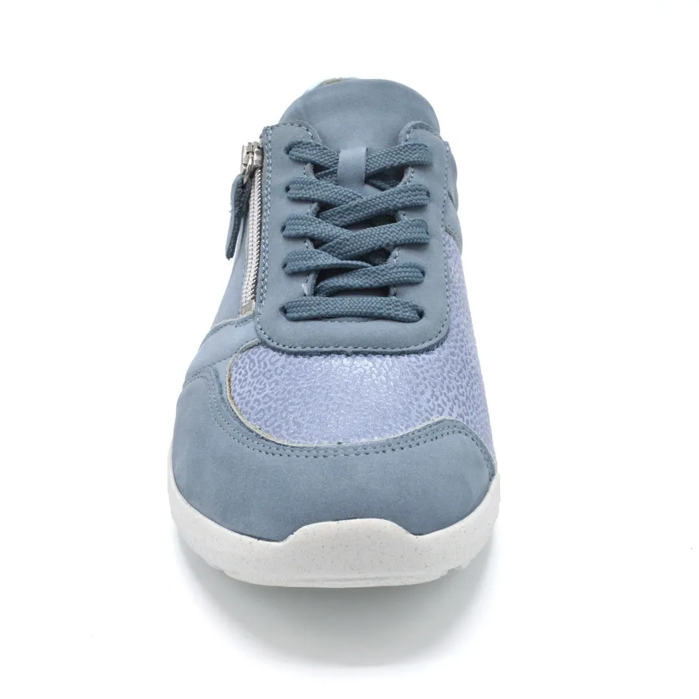 Waldlaufer Ira - Ladies Wide Fit Trainer - 4E Fitting - Sky Blue