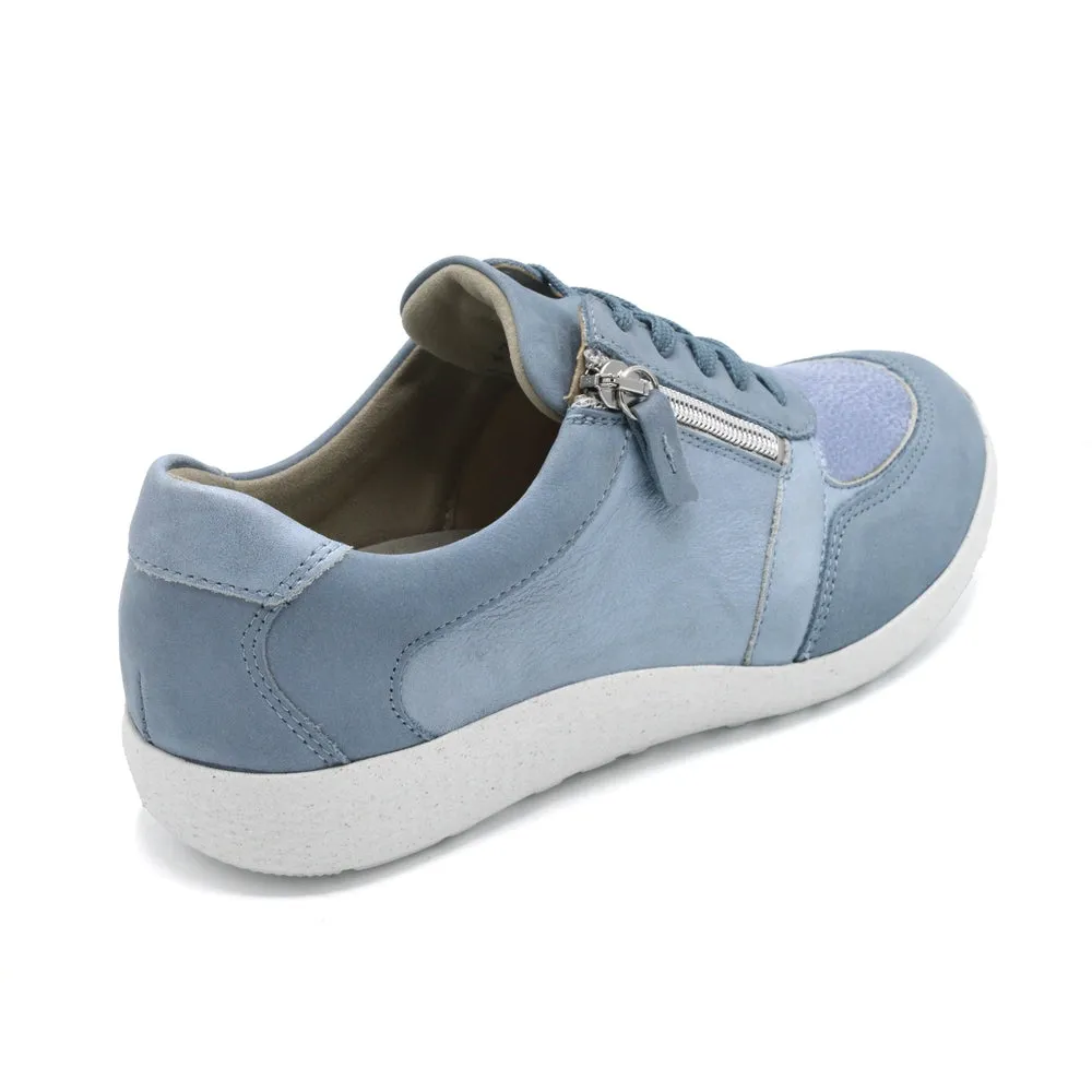 Waldlaufer Ira - Ladies Wide Fit Trainer - 4E Fitting - Sky Blue