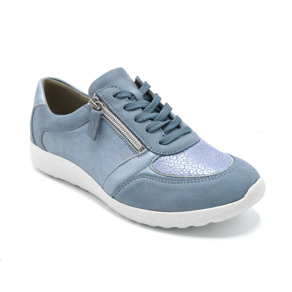 Waldlaufer Ira - Ladies Wide Fit Trainer - 4E Fitting - Sky Blue