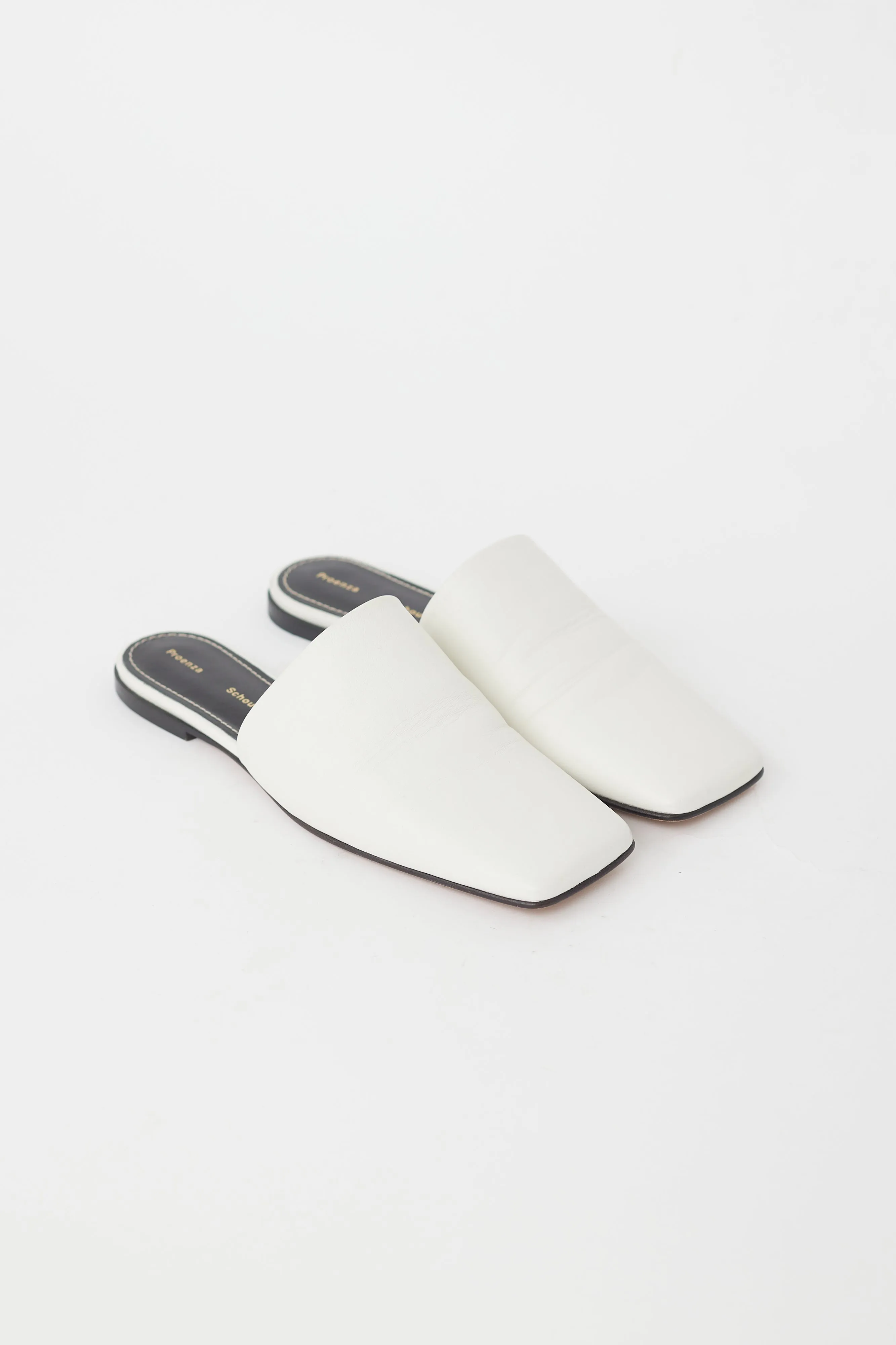 White Leather Slipper Mule