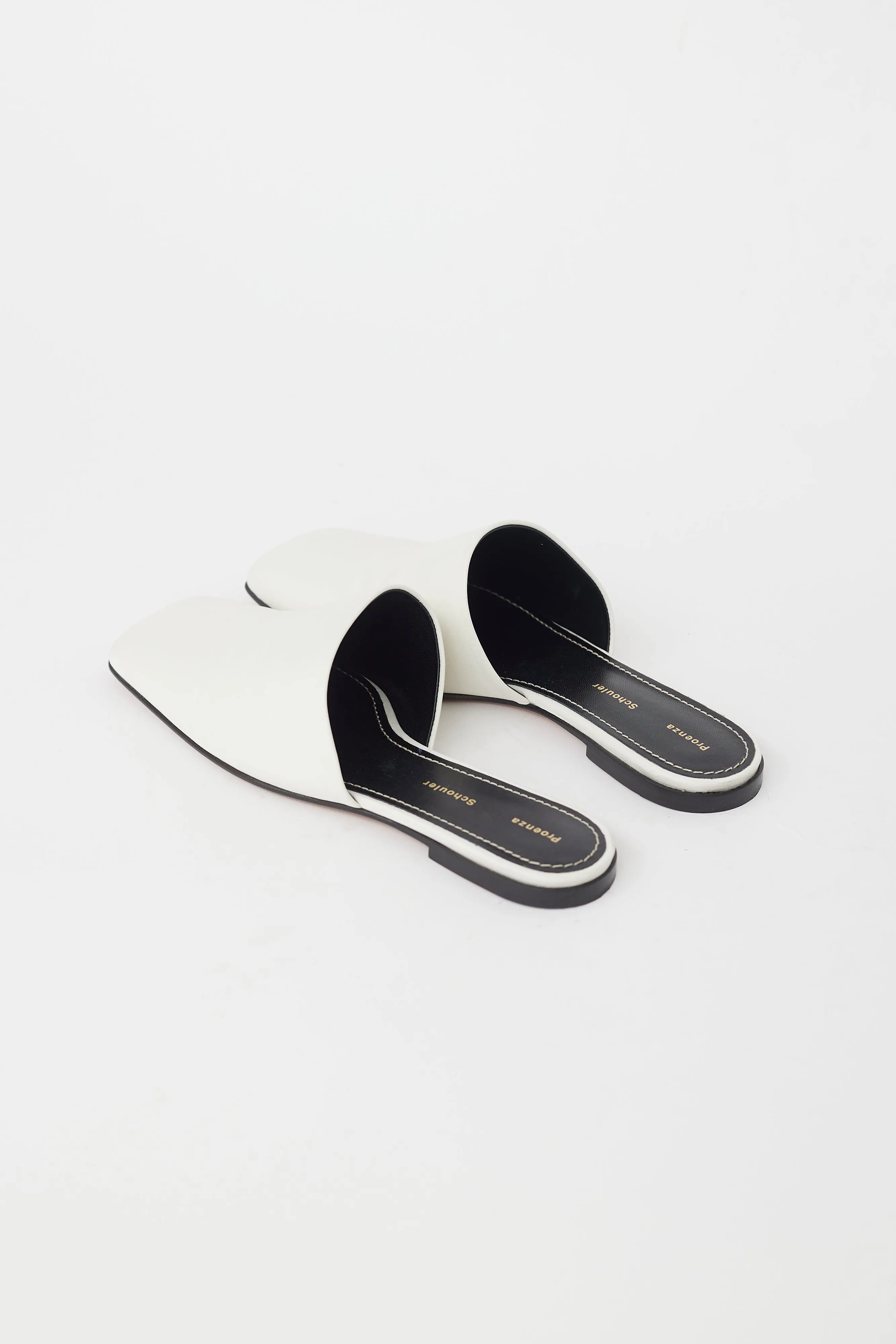 White Leather Slipper Mule