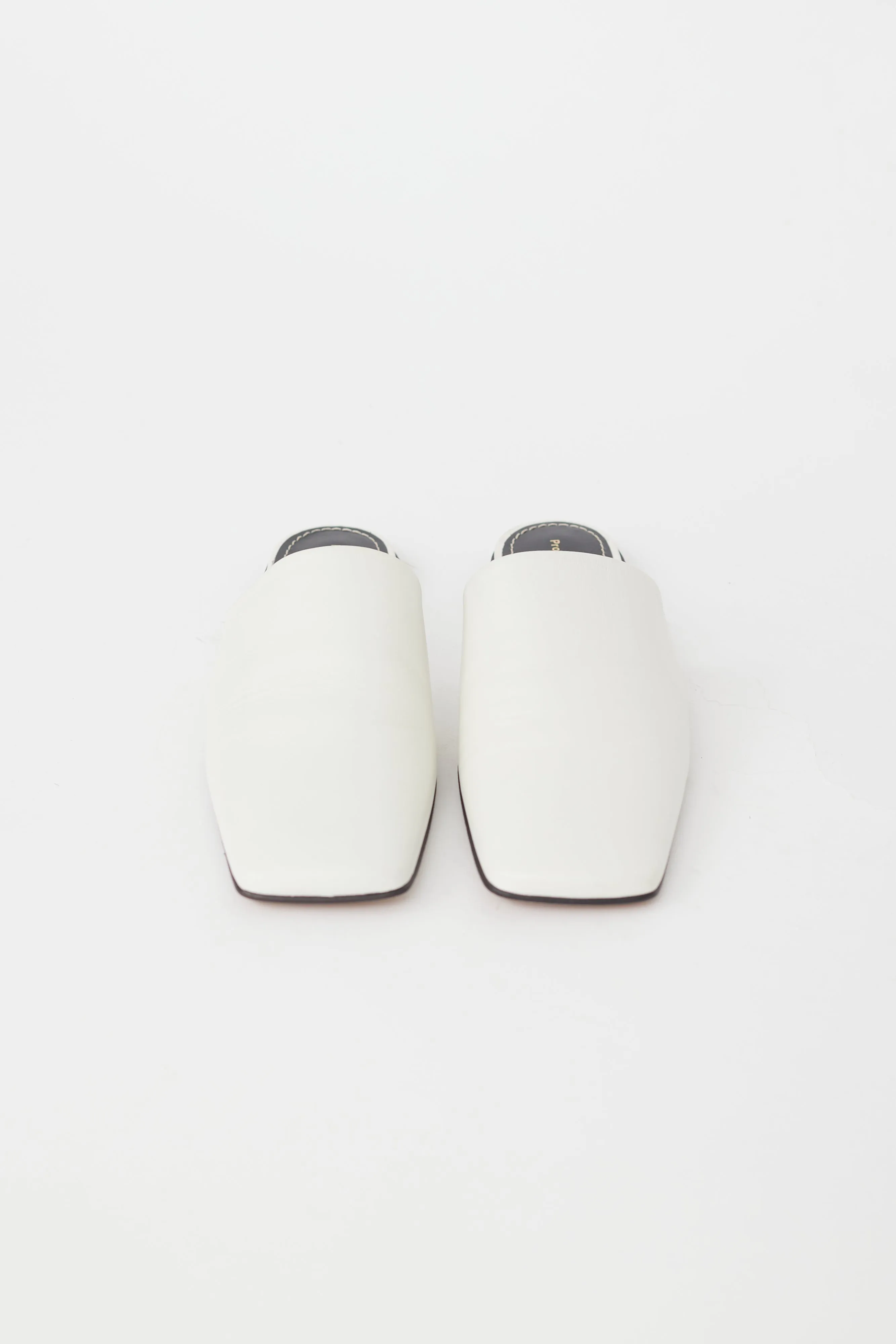 White Leather Slipper Mule