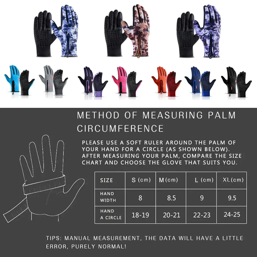 WorthWhile Winter Cycling Gloves Bicycle Warm Touchscreen Full Finger Glove Waterproof Outdoor Bike Skiing Motorcycle Riding