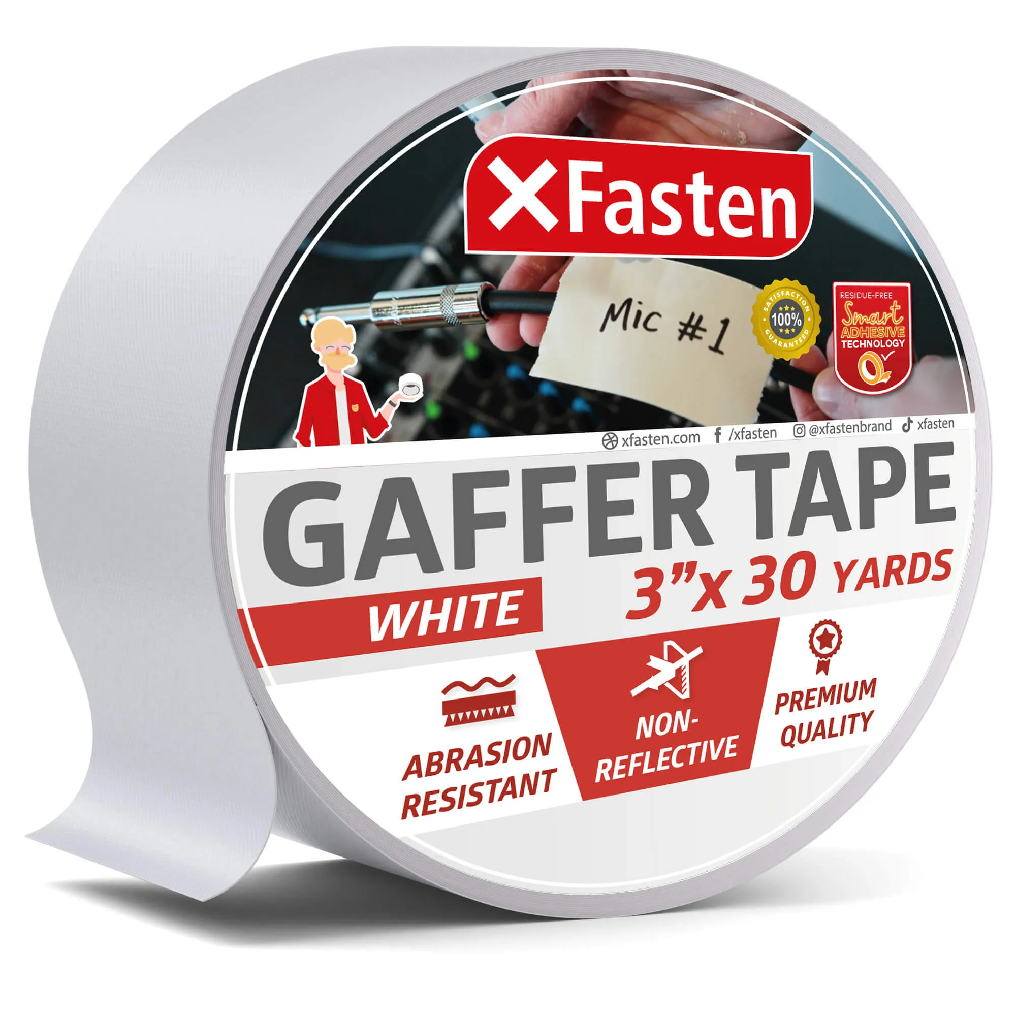 XFasten Gaffer's Tape | 3 Inches x 30 Yards