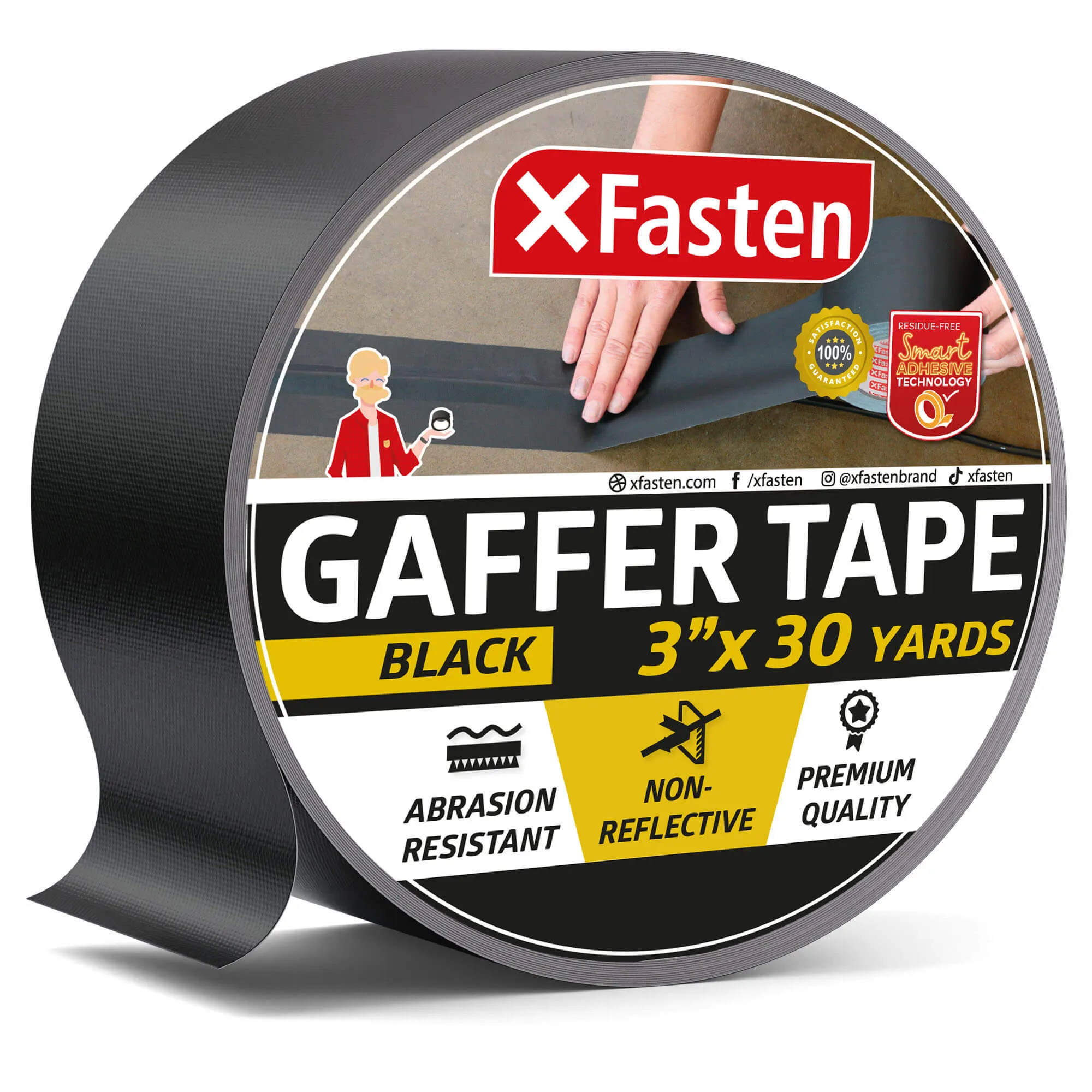 XFasten Gaffer's Tape | 3 Inches x 30 Yards